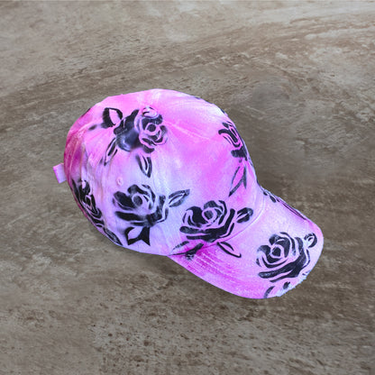 BLACK PINK ROSES CAP